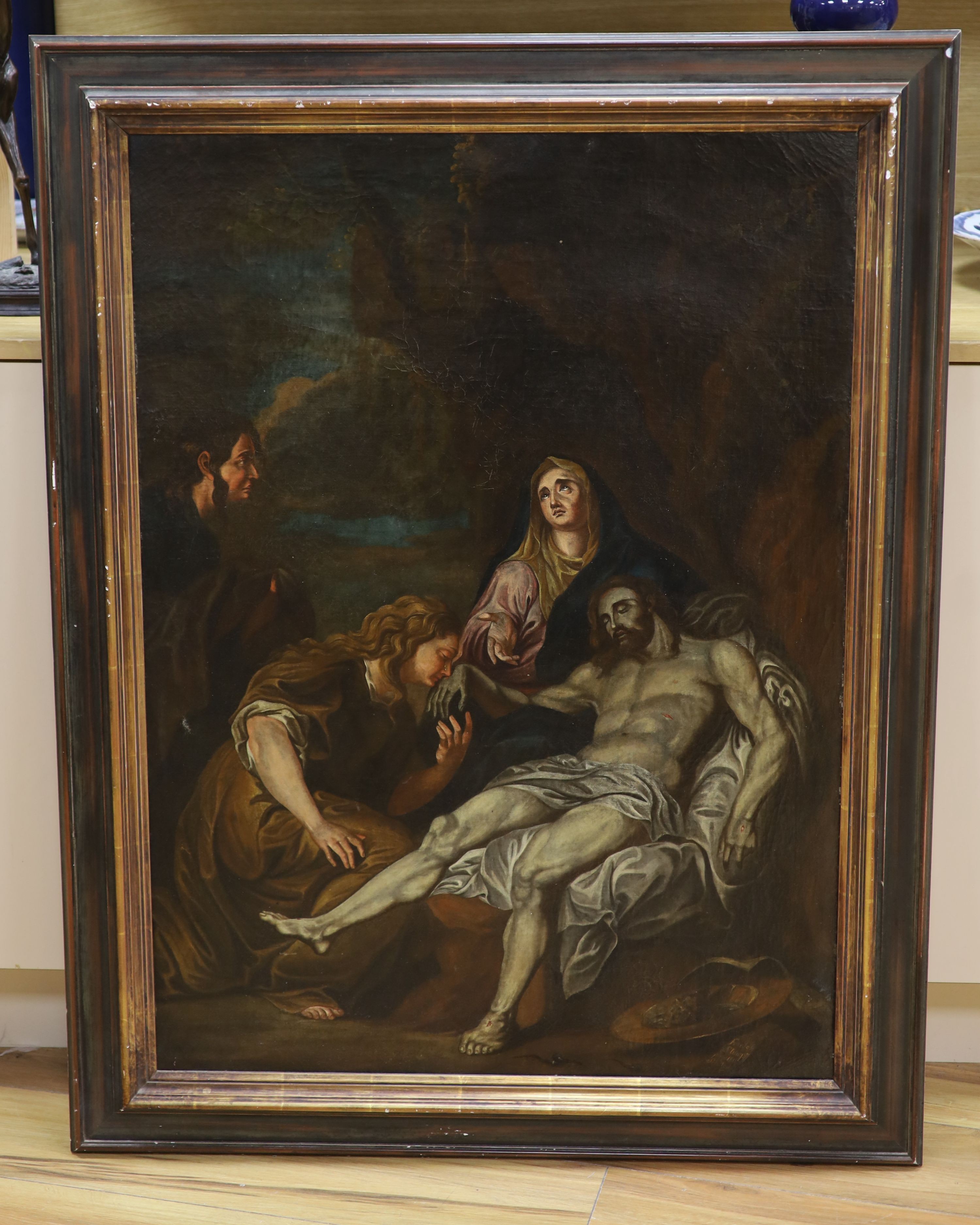 18th century Italian School. The Lamentation, oil on canvas, 37.5